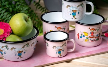 Pippi and the horse Emaillierte Tasse 1,5 dl - Light Pink - Muurla