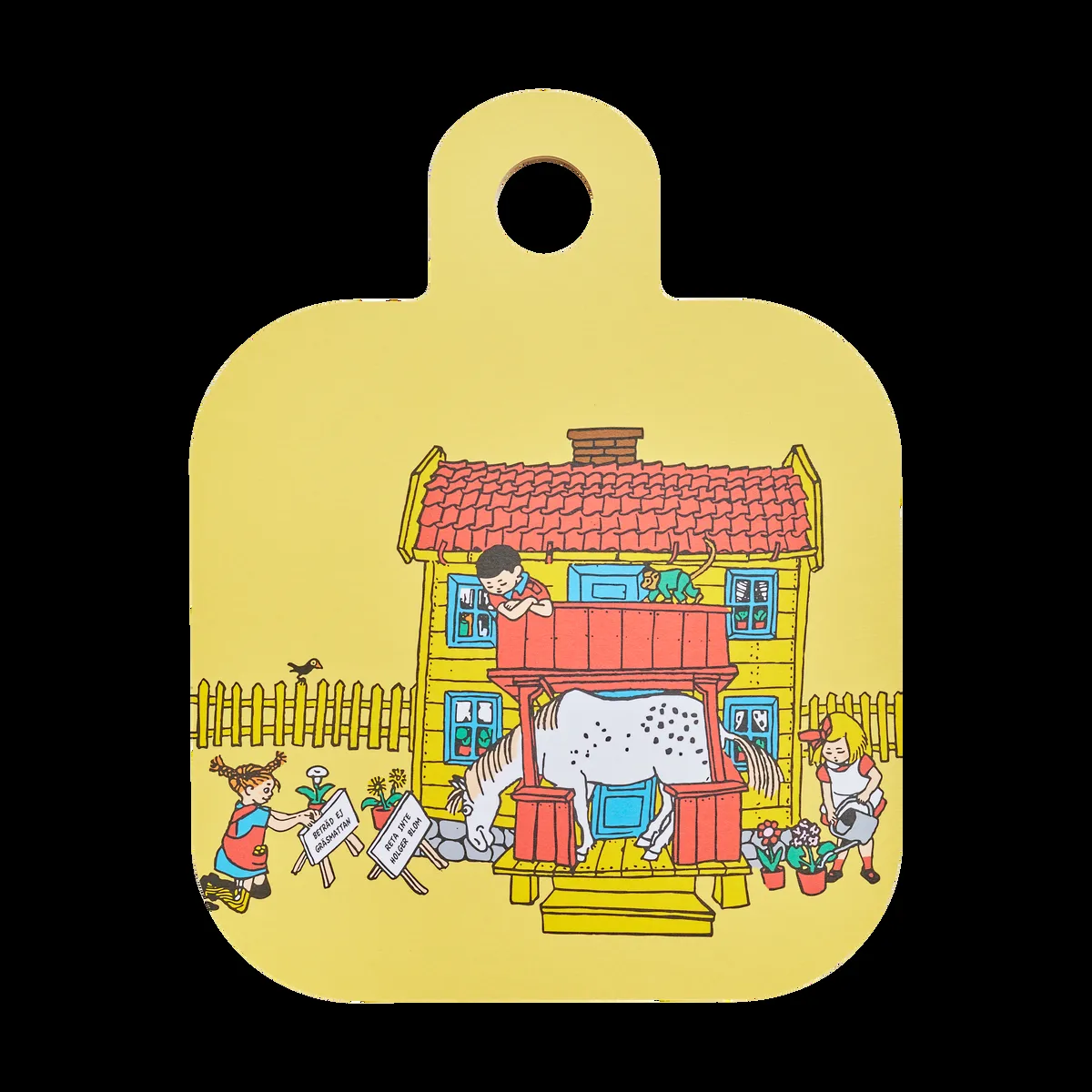 Muurla Pippi Chop & Serve Schneidebrett 25x32 cm Villa Kunterbunt