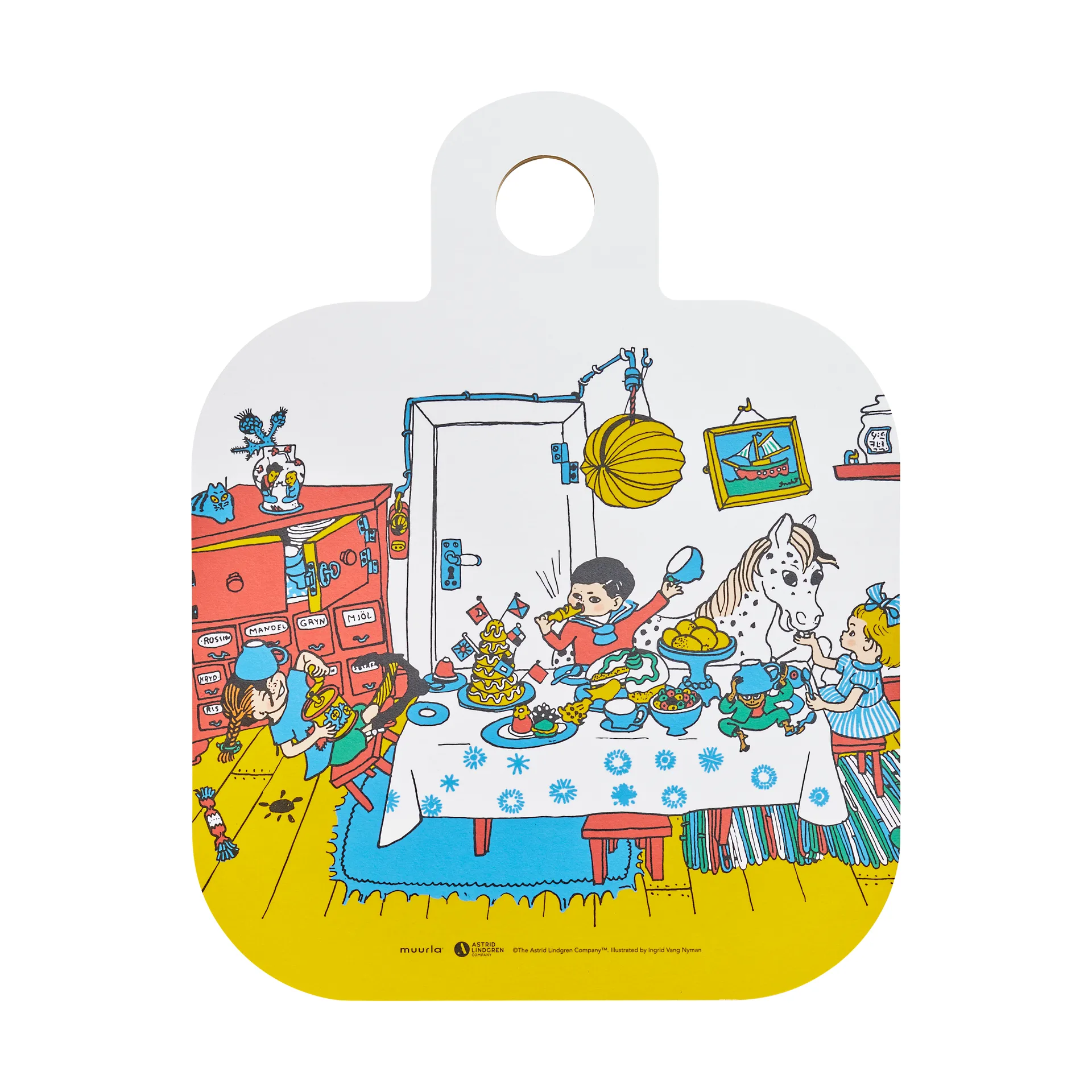 Pippi Chop & Serve Schneidebrett 25x32 cm, Villa Kunterbunt Muurla