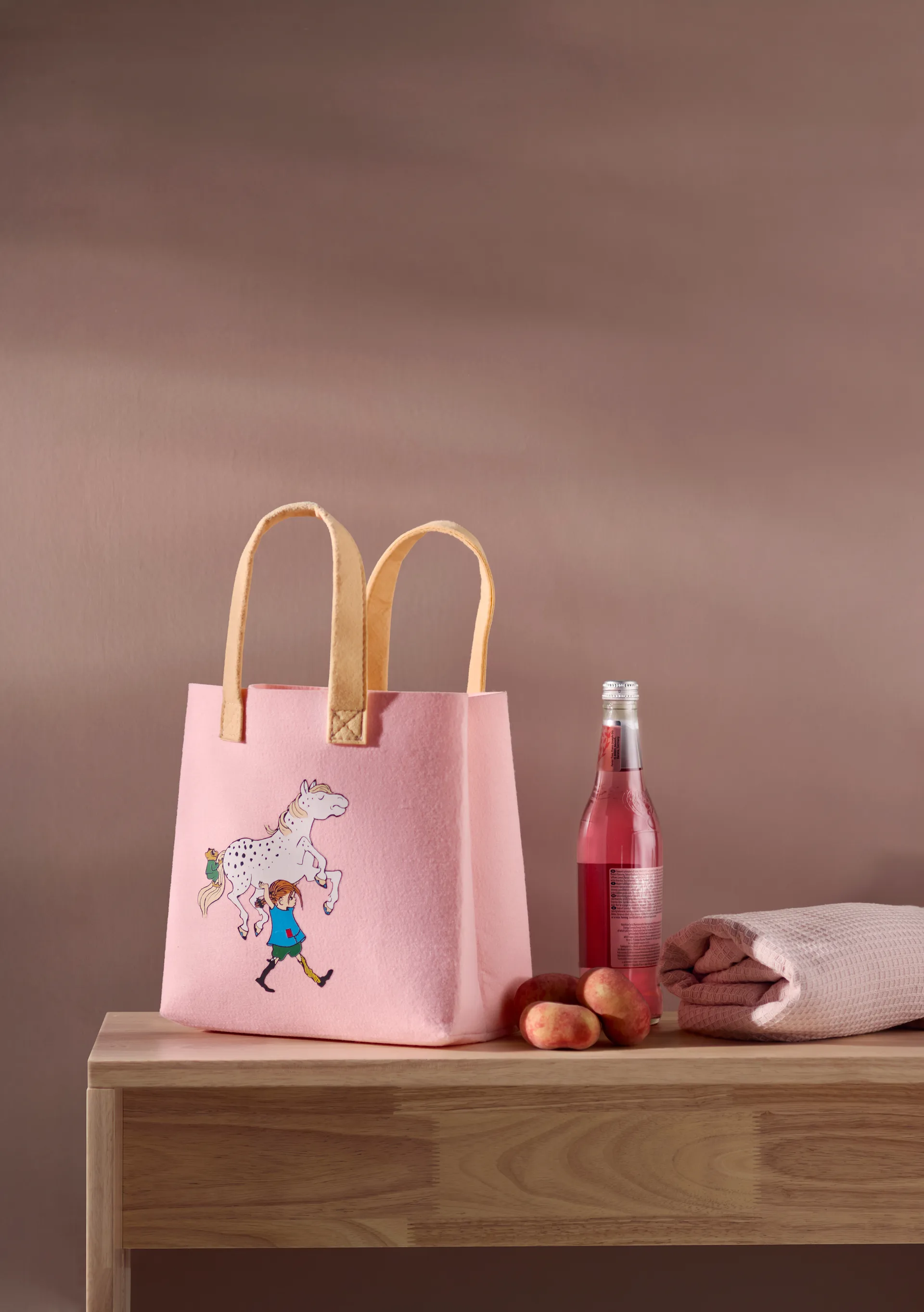 Pippi Tote Bag Tasche 25×25 cm, Pippi and the Horse Muurla