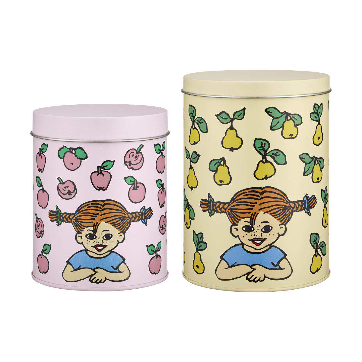 Muurla Pippi Vorratsdosen-Set 2-teilig Fruits | Skandinavisches Design | Aufbewahrungsboxen | Rosa