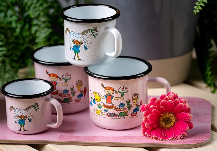 Pippi's birthday Emaillierte Tasse 3,7 dl - Pink - Muurla