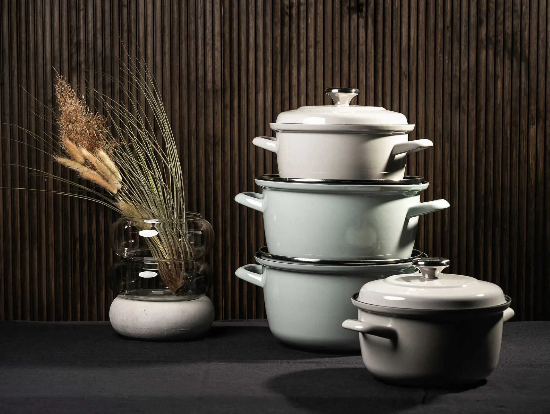 Vappu Emaille Topf 3 L, Grau Muurla