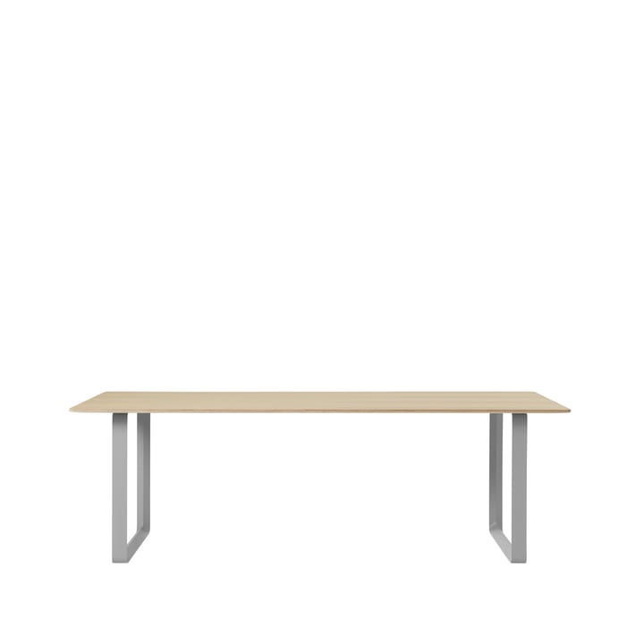 70/70 Esstisch 225 x 90cm - Oak veneer-Plywood-Grey - Muuto