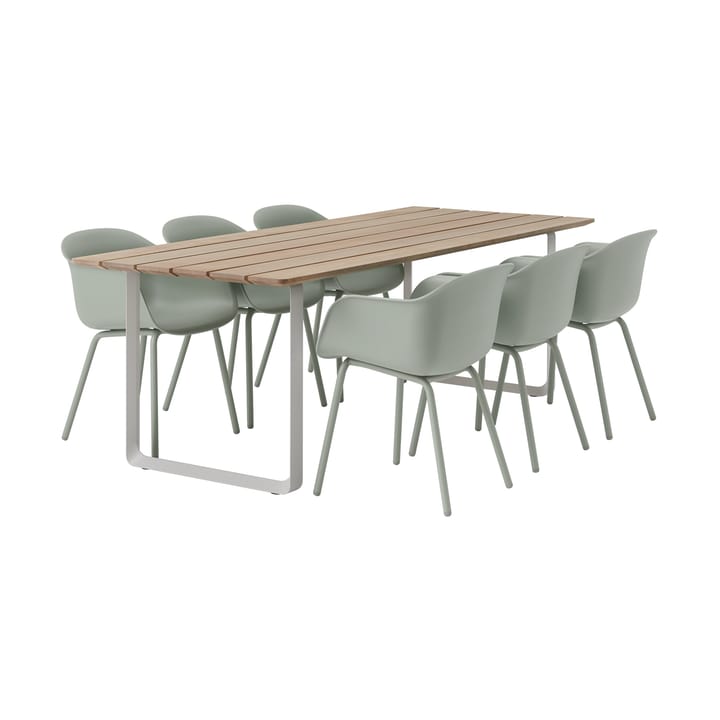 70/70 Outdoor Esstisch 225x90 cm graues Stahlgestell - undefined - Muuto