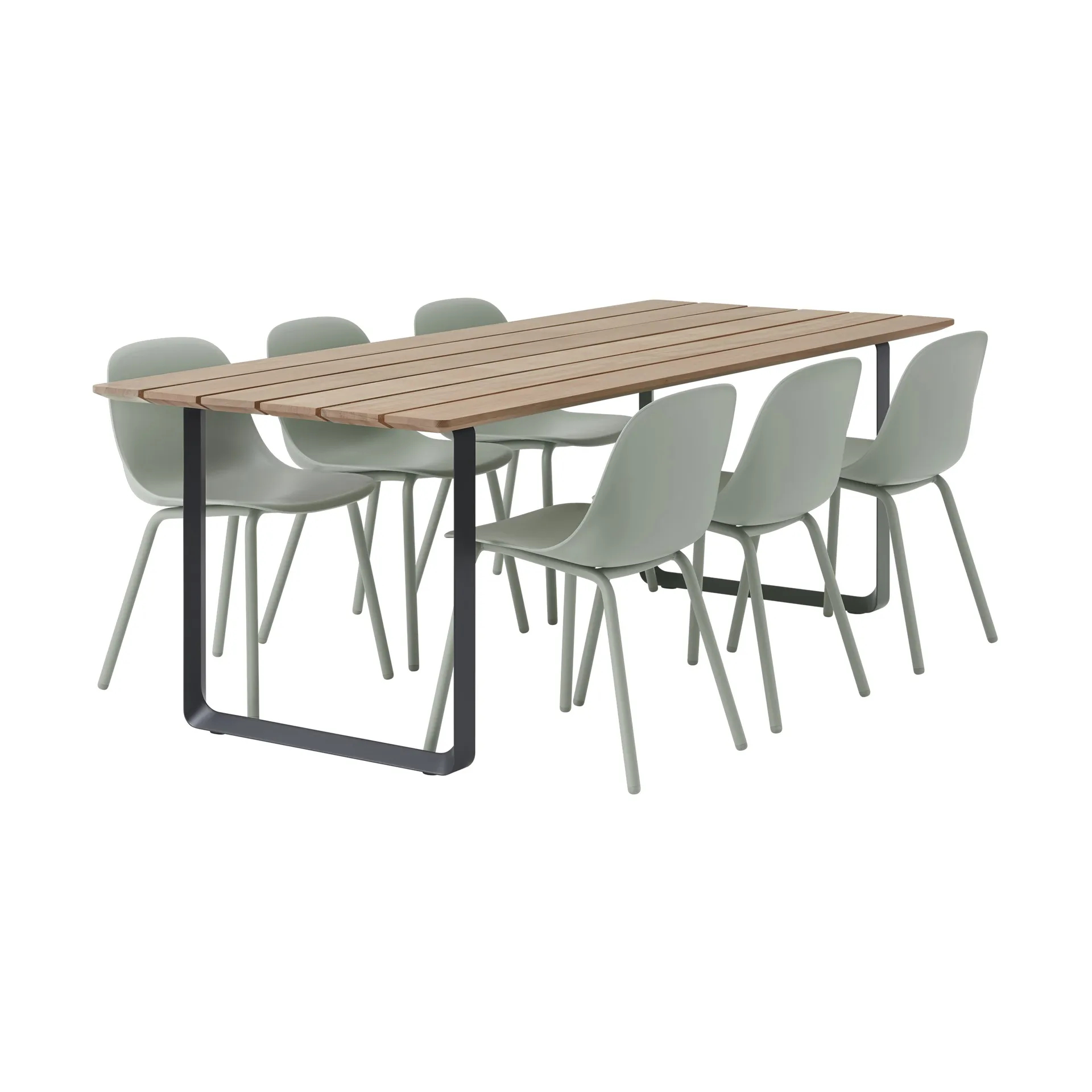 70/70 Outdoor Esstisch 225x90 cm schwarzes Stahlgestell Muuto