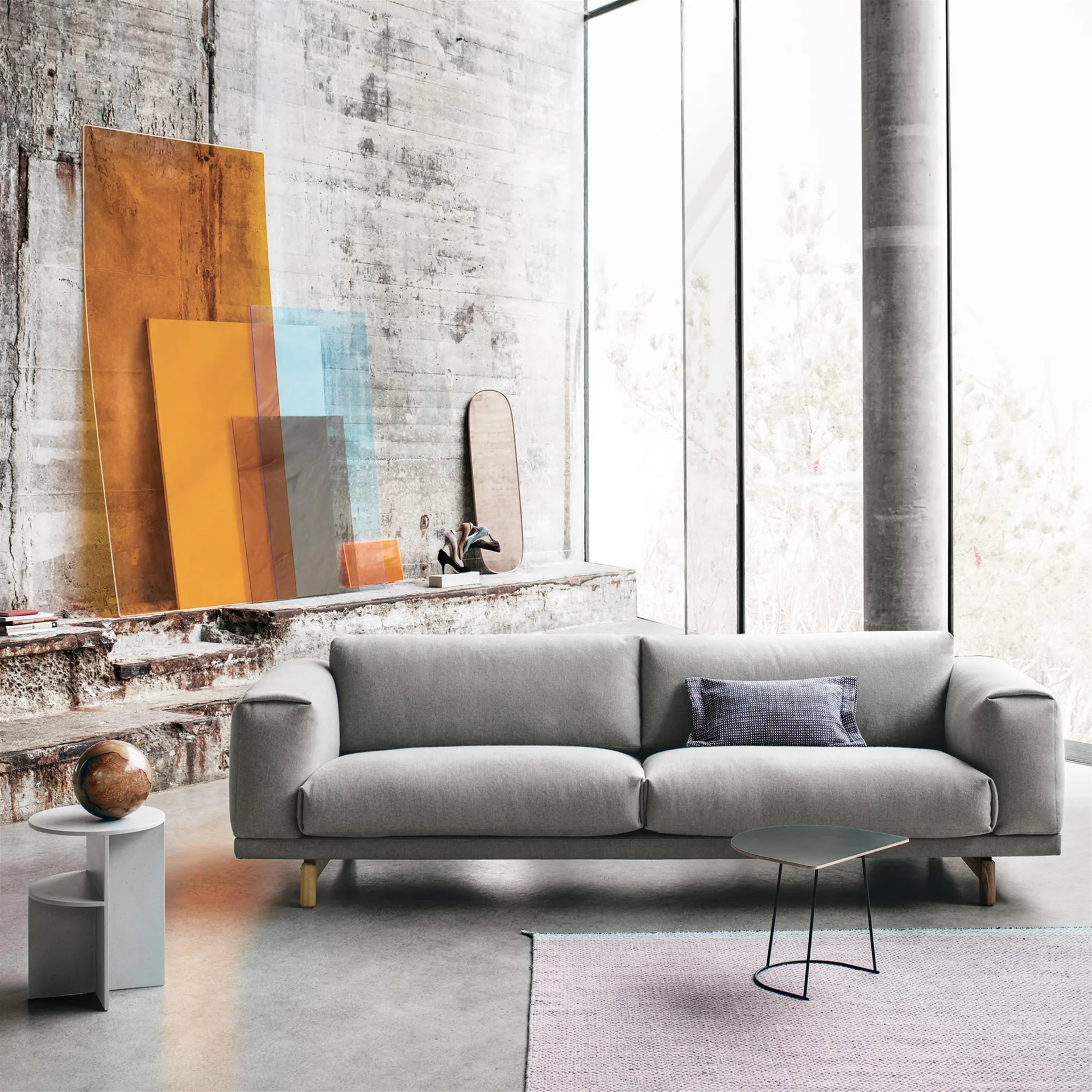 Airy Couchtisch half size, Schwarz Muuto