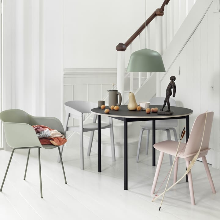 Base Esstisch rund Ø110cm, Black linoleum-Plywood-Black Muuto