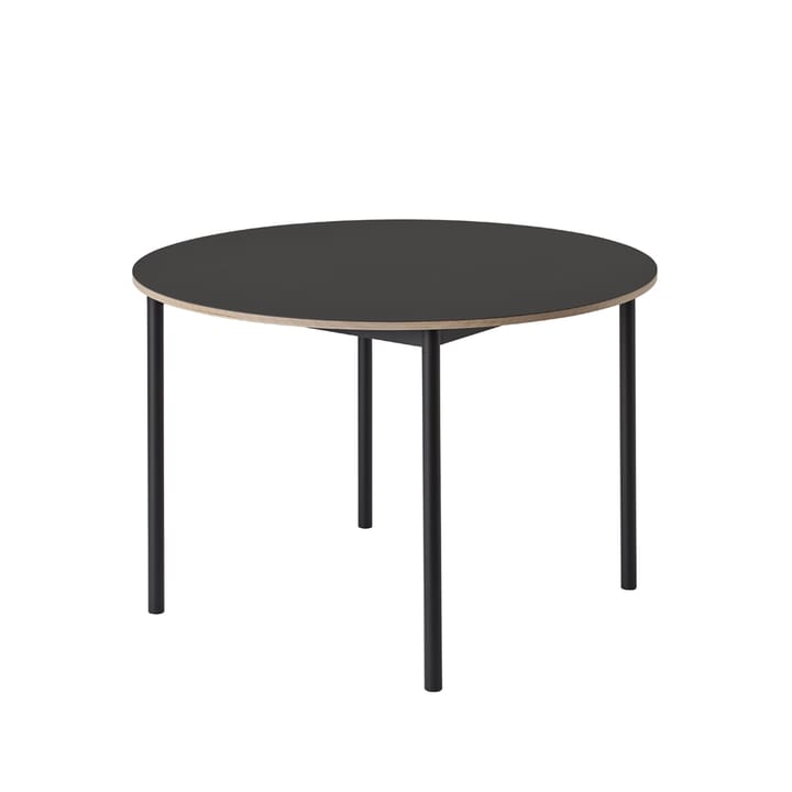 Base Esstisch rund Ø110cm - Black linoleum-Plywood-Black - Muuto