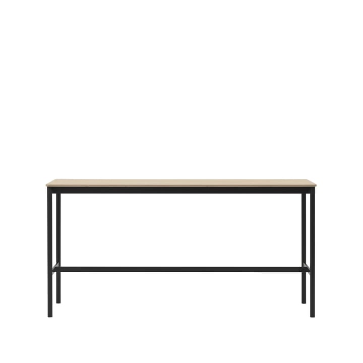 Base High Bartisch - Oak, Schwarzes Gestell, plywoodkant, b50 l190 h95 - Muuto