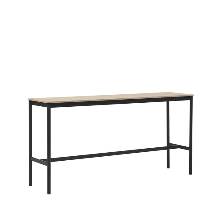 Base High Bartisch - Oak, Schwarzes Gestell, plywoodkant, b50 l190 h95 - Muuto