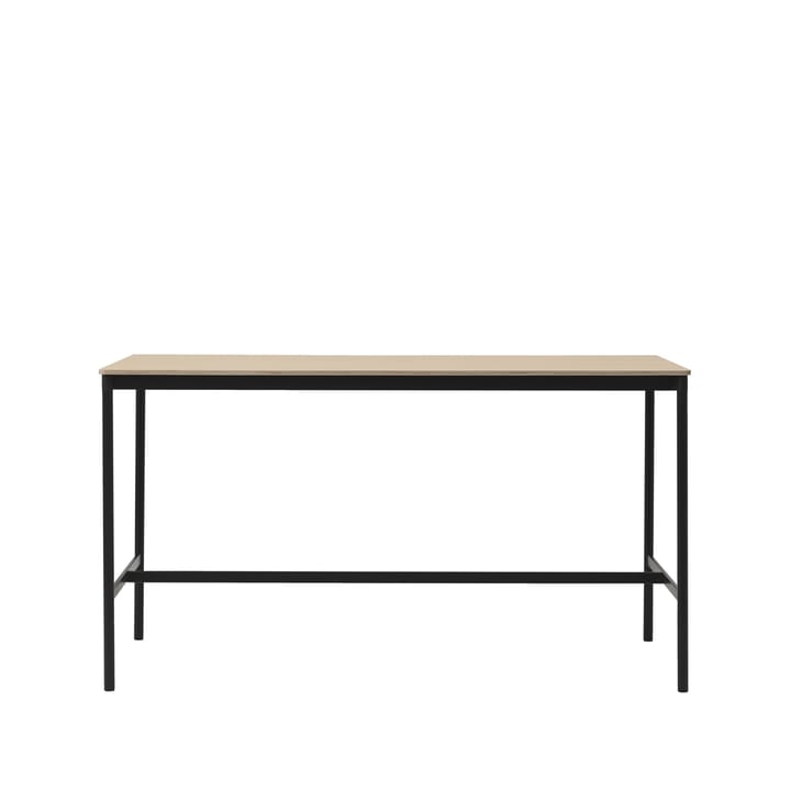 Base High Bartisch - Oak, Schwarzes Gestell, plywoodkant, b85 l190 h105 - Muuto