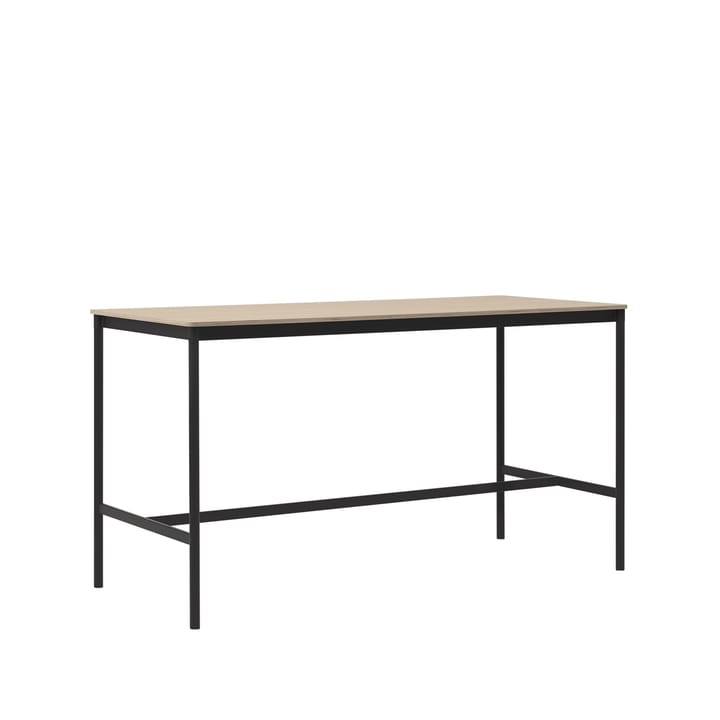 Base High Bartisch - Oak, Schwarzes Gestell, plywoodkant, b85 l190 h105 - Muuto