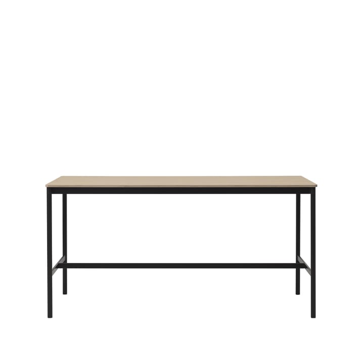 Base High Bartisch - Oak, Schwarzes Gestell, plywoodkant, b85 l190 h95 - Muuto