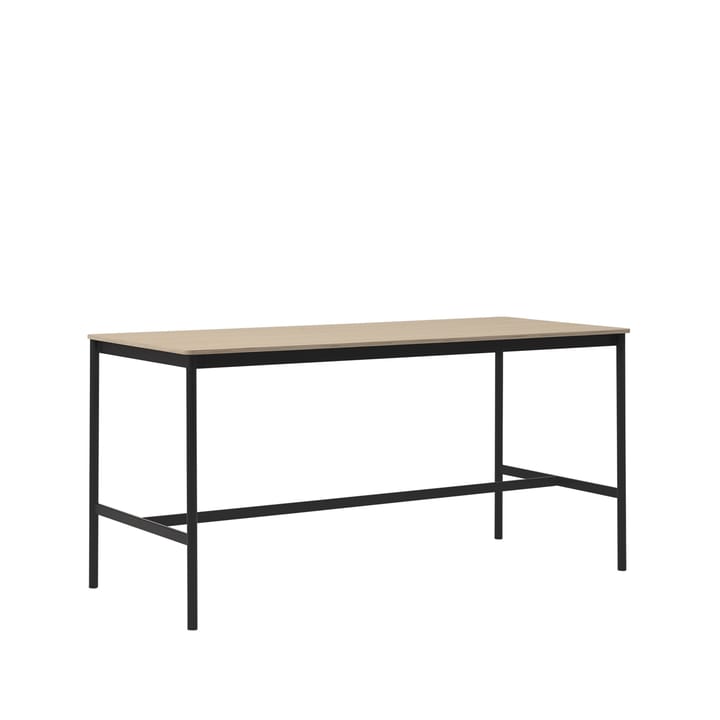 Base High Bartisch - Oak, Schwarzes Gestell, plywoodkant, b85 l190 h95 - Muuto