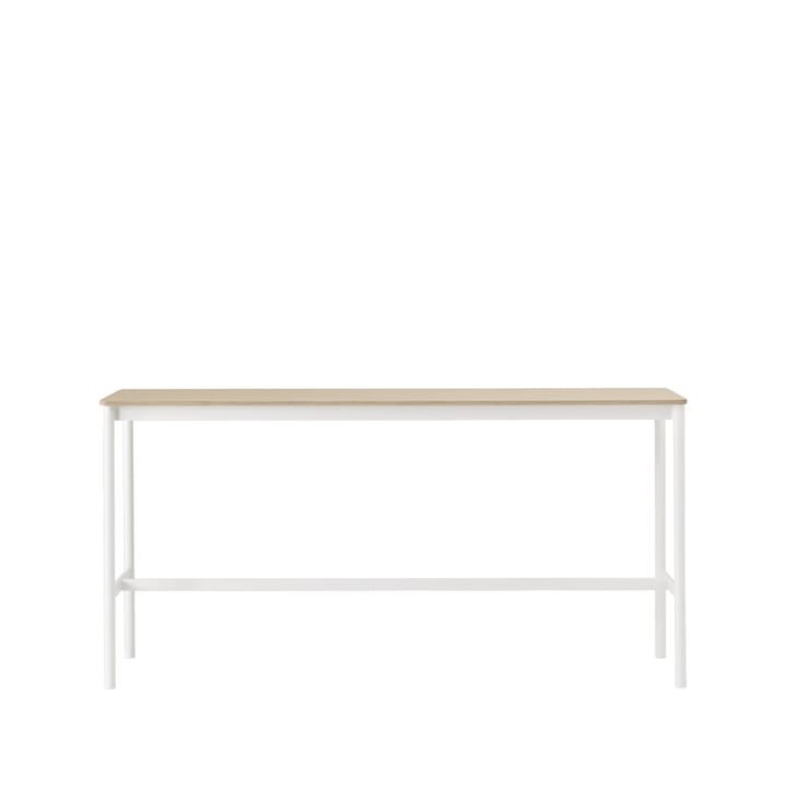 Base High Bartisch - Oak, Weißes Gestell, plywoodkant, b50 l190 h95 - Muuto