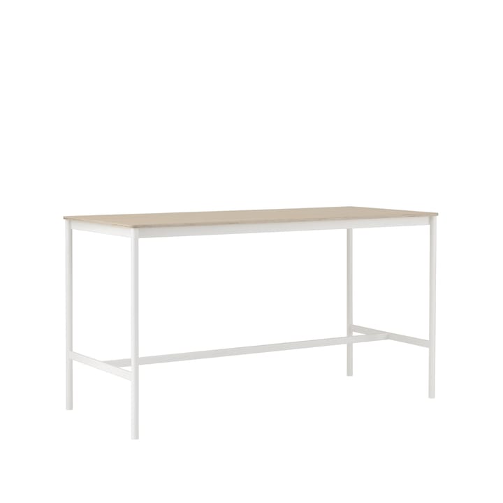 Base High Bartisch - Oak, Weißes Gestell, plywoodkant, b85 l190 h105 - Muuto