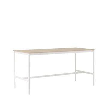 Base High Bartisch - Oak, Weißes Gestell, plywoodkant, b85 l190 h95 - Muuto