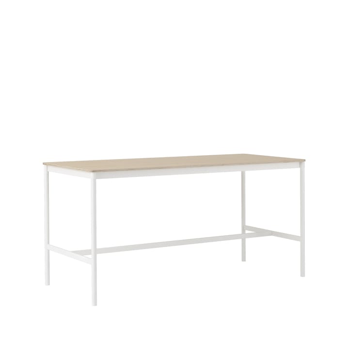 Base High Bartisch - Oak, Weißes Gestell, plywoodkant, b85 l190 h95 - Muuto