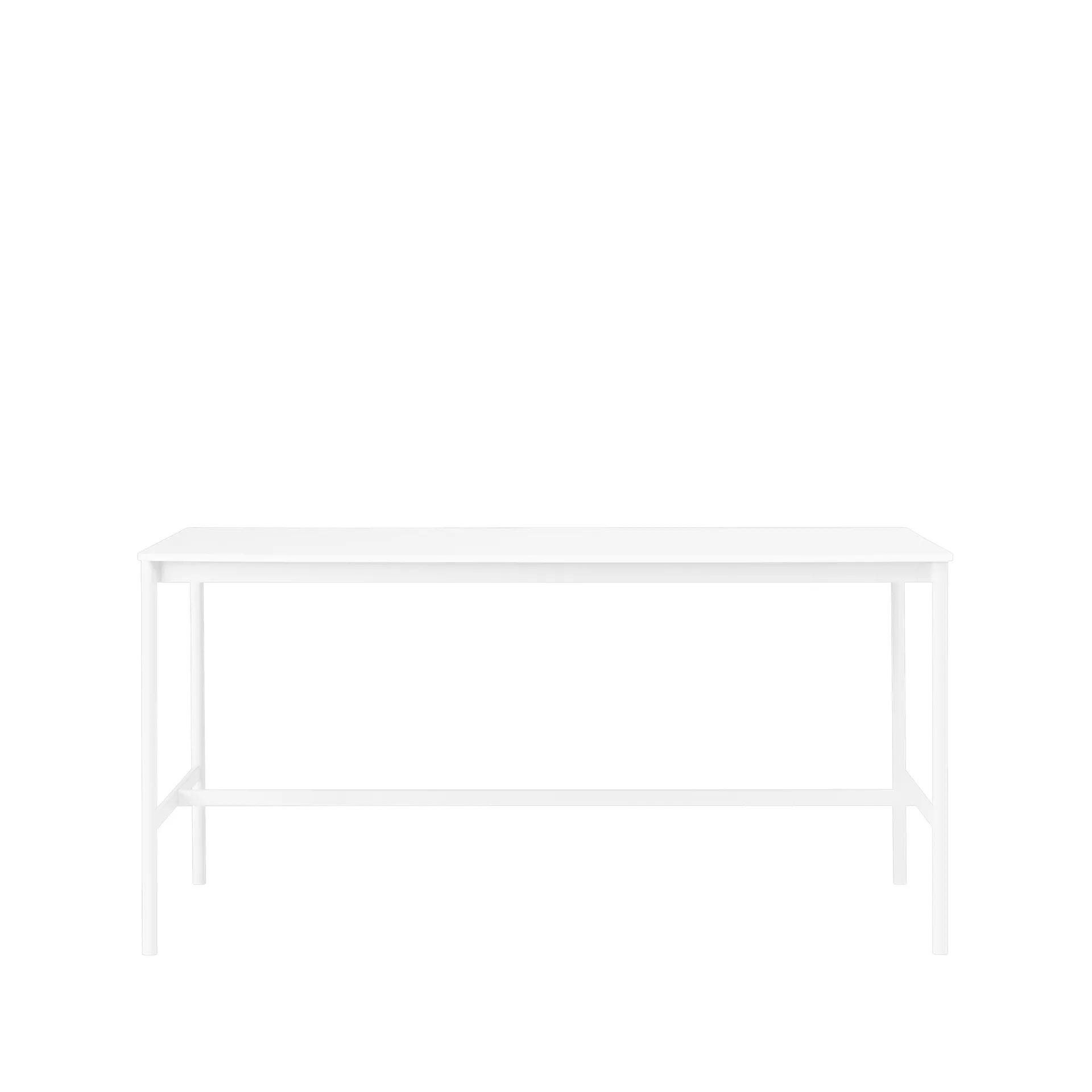 Base High Bartisch, White laminate, Weißes Gestell, abskant, b85 l190 h95 Muuto