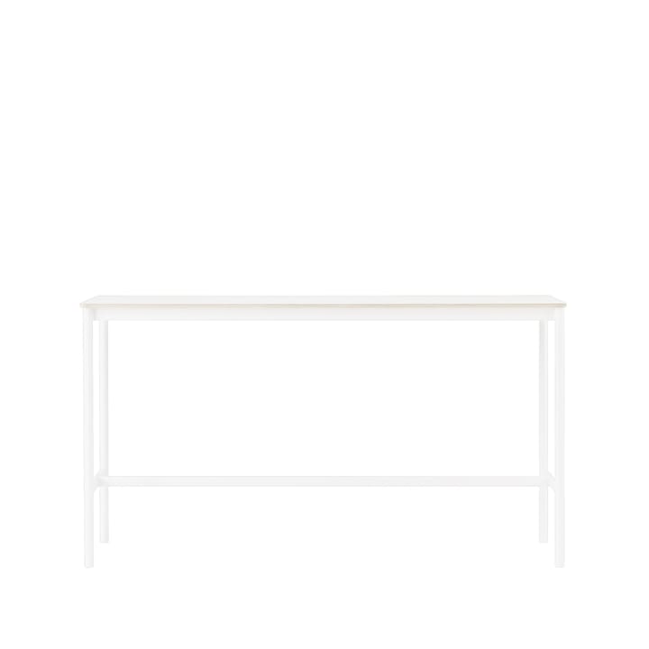 Base High Bartisch - White laminate, Weißes Gestell, plywoodkant, b50 l190 h105 - Muuto