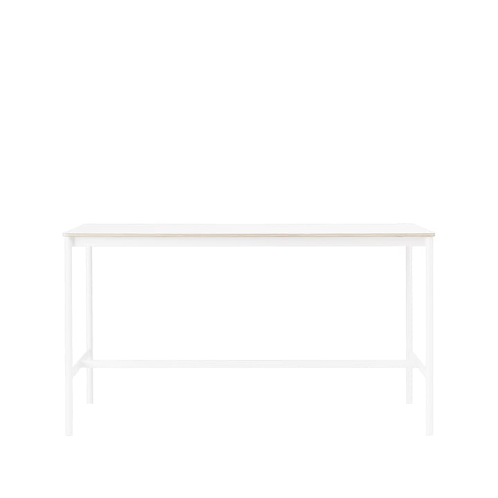 Base High Bartisch - White laminate, Weißes Gestell, plywoodkant, b85 l190 h105 - Muuto