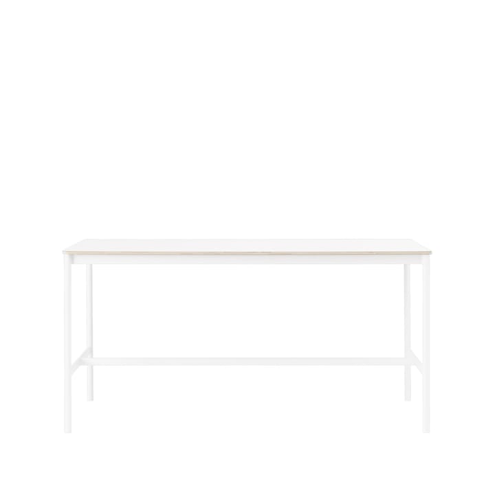 Base High Bartisch - White laminate, Weißes Gestell, plywoodkant, b85 l190 h95 - Muuto