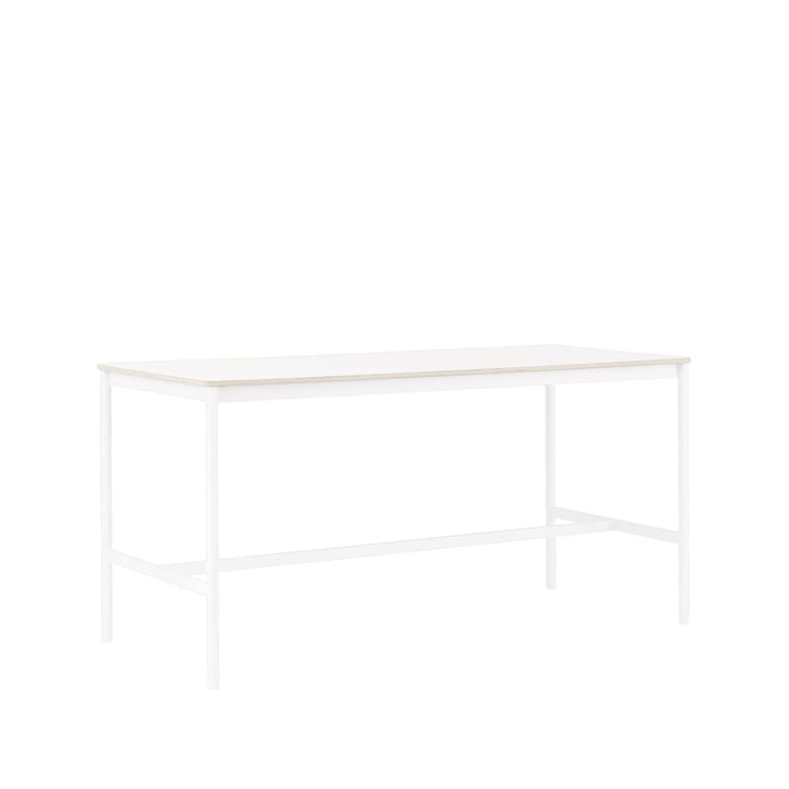 Base High Bartisch - White laminate, Weißes Gestell, plywoodkant, b85 l190 h95 - Muuto