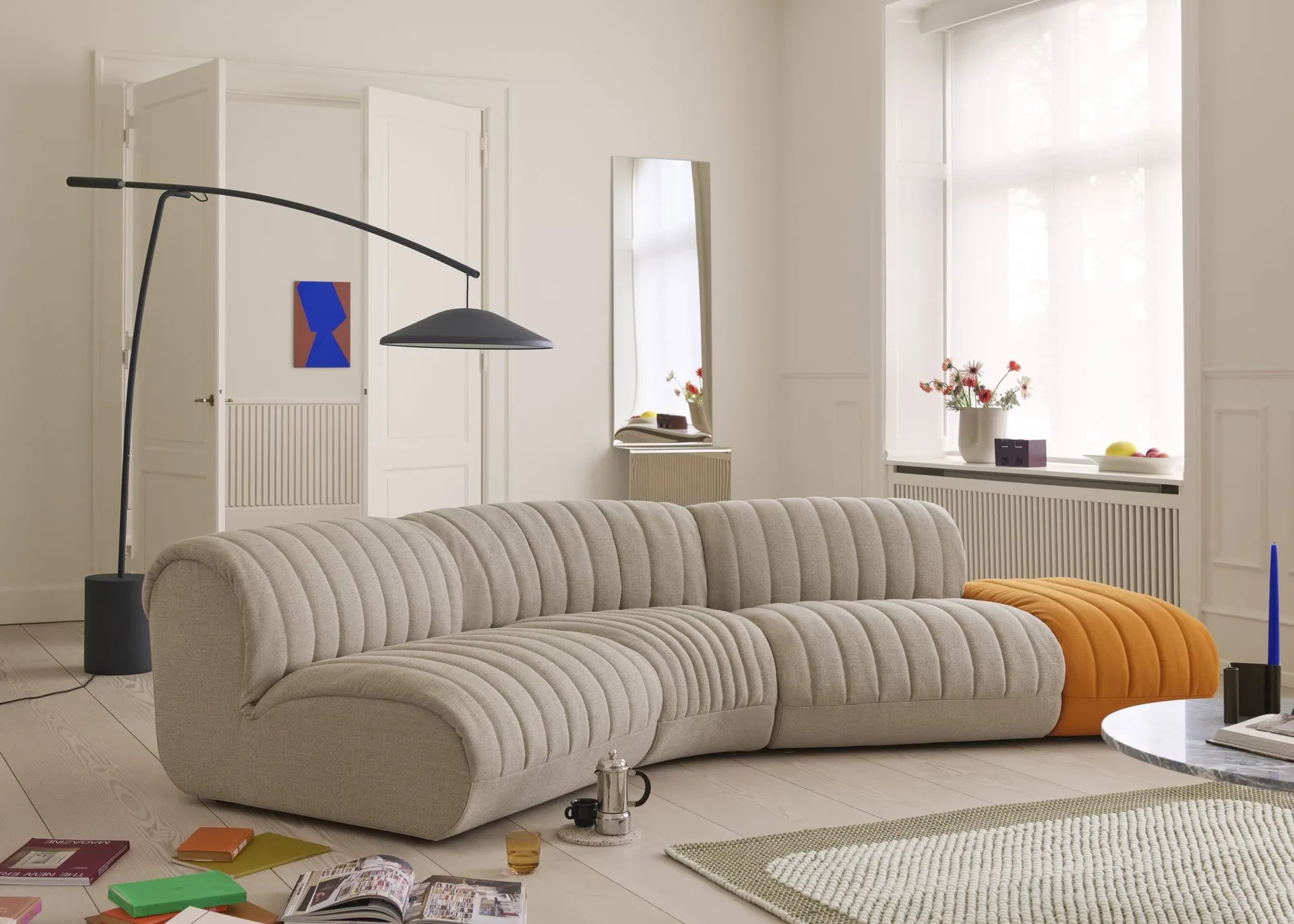 Coltre Modulsofa, Konfiguration 4, Turf-Sand, 3-Sitzer Muuto