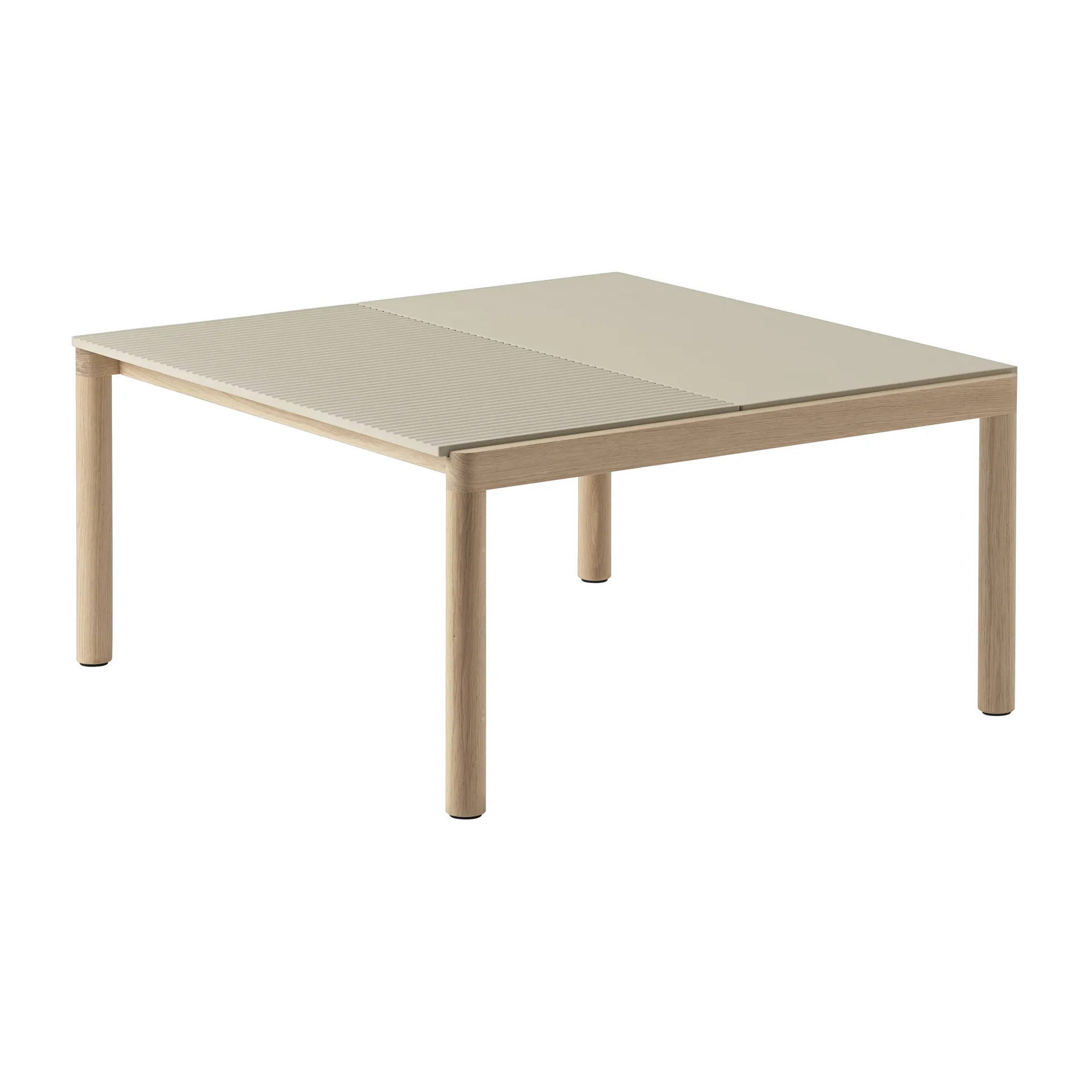 Couple 1 Plain-1 Wavy Beistelltisch 80 x 84 x 40cm, Sand-oak Muuto