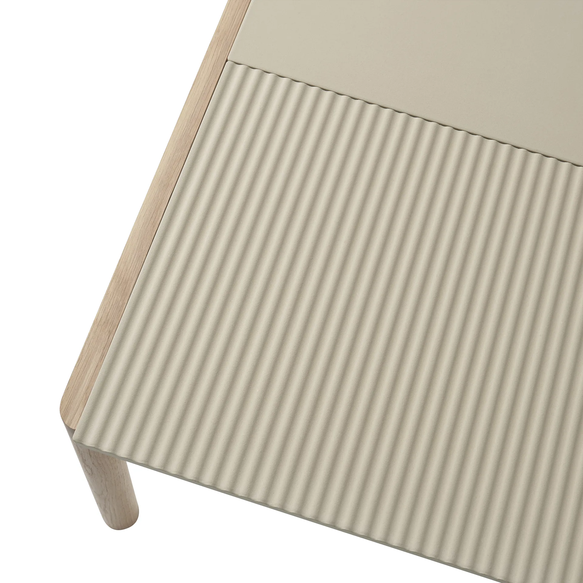 Couple 1 Plain-1 Wavy Beistelltisch 80 x 84 x 40cm, Sand-oak Muuto