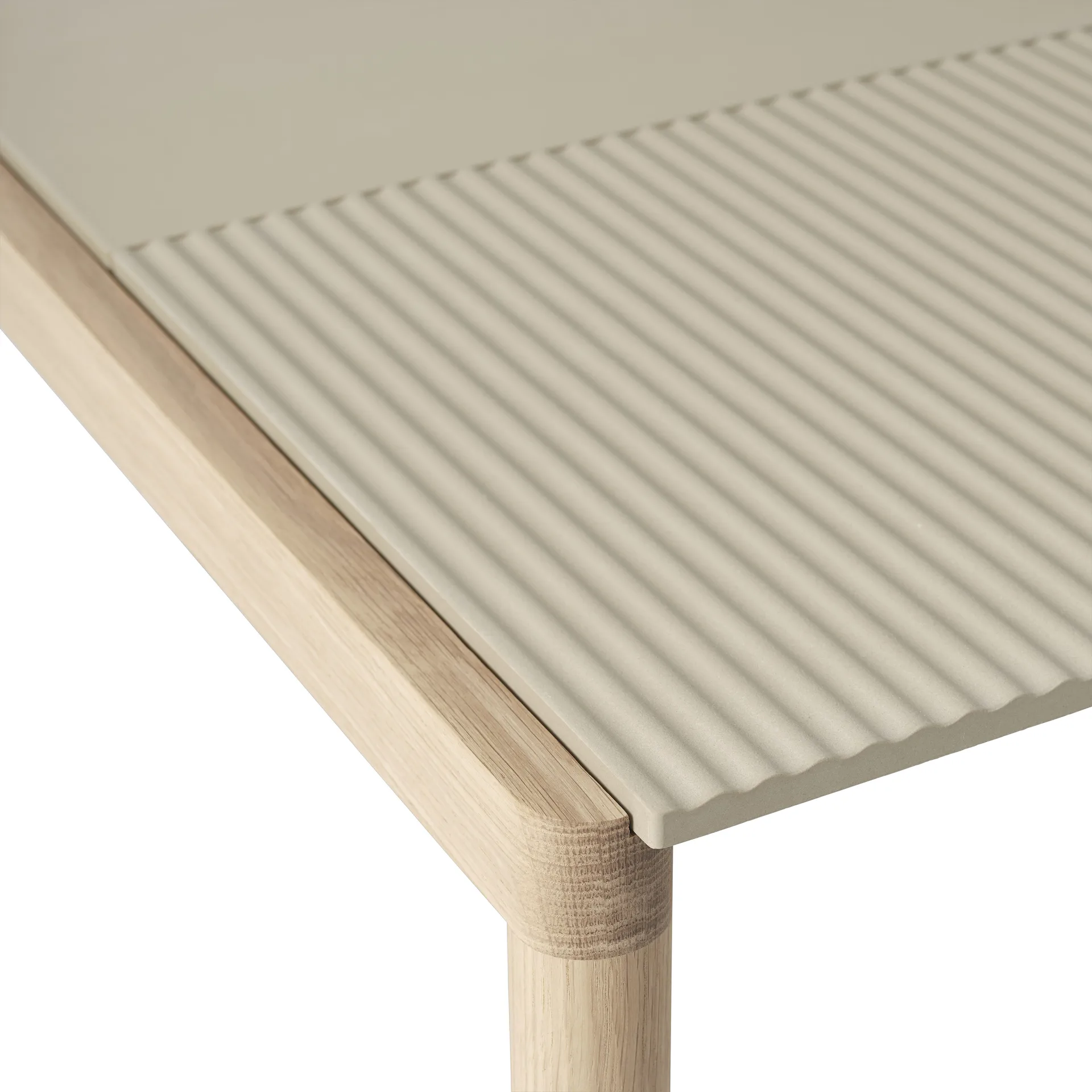 Couple 1 Plain-1 Wavy Beistelltisch 80 x 84 x 40cm, Sand-oak Muuto