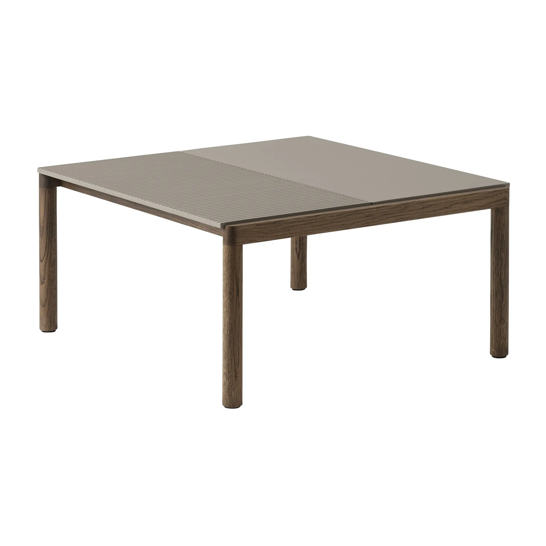Couple 1 Plain-1 Wavy Beistelltisch 80 x 84 x 40cm, Taupe-dark oiled oak Muuto