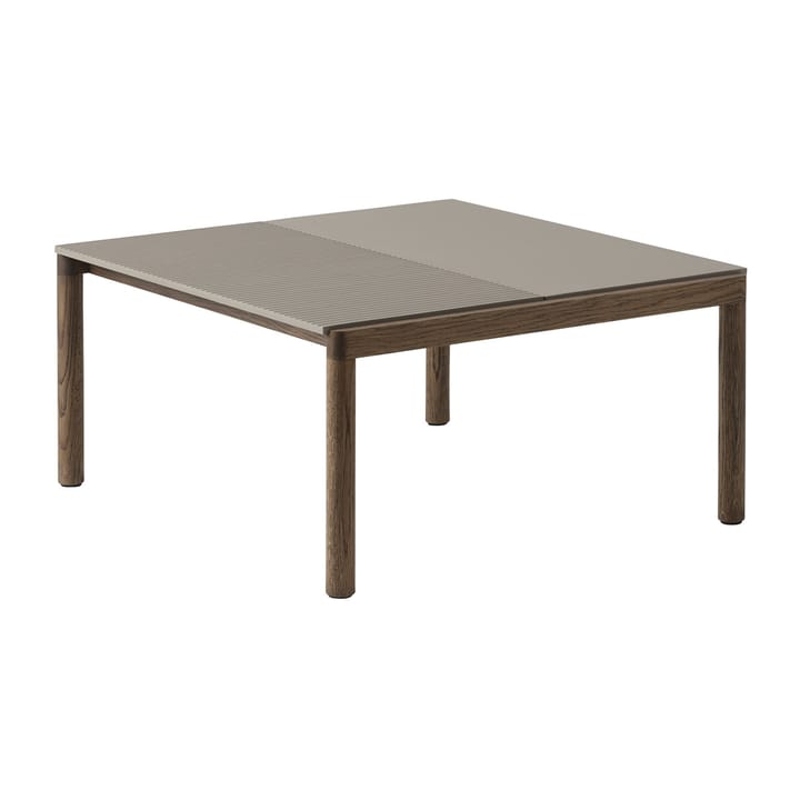 Couple 1 Plain-1 Wavy Beistelltisch 80 x 84 x 40cm - Taupe-dark oiled oak - Muuto