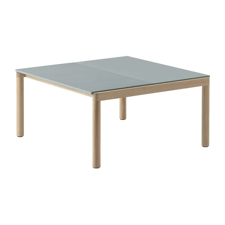 Couple 1 Plain-1 Wavy Couchtisch 80 x 84 x 40cm - Pale blue-oak - Muuto
