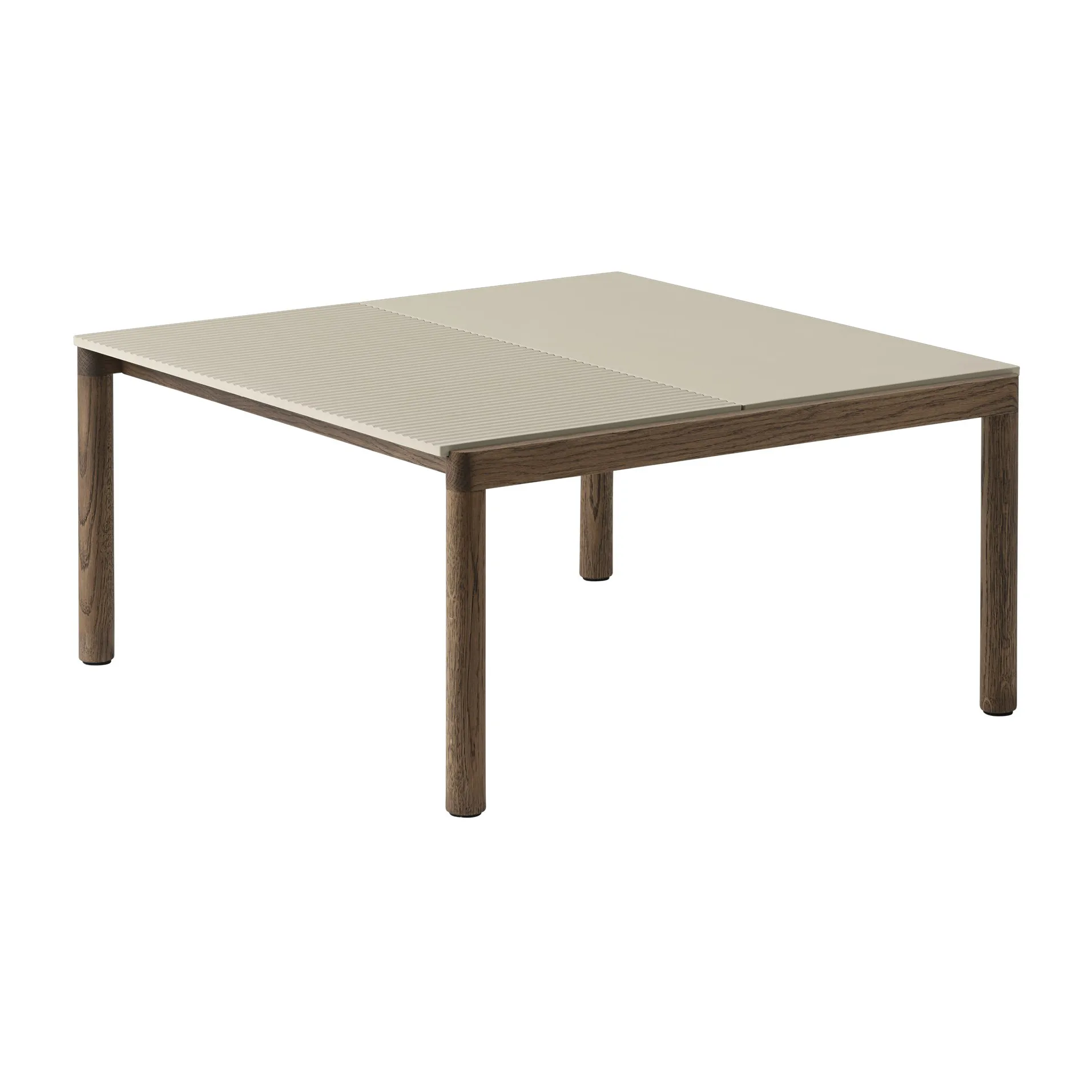 Couple 1 Plain-1 Wavy Couchtisch 80 x 84 x 40cm, Sand-dark oiled oak Muuto