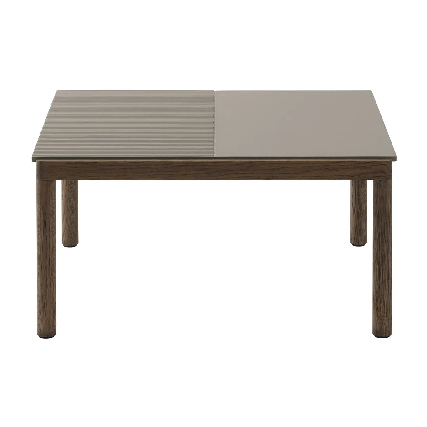 Couple 1 Plain-1 Wavy Couchtisch 80 x 84 x 40cm, Taupe-dark oiled oak Muuto