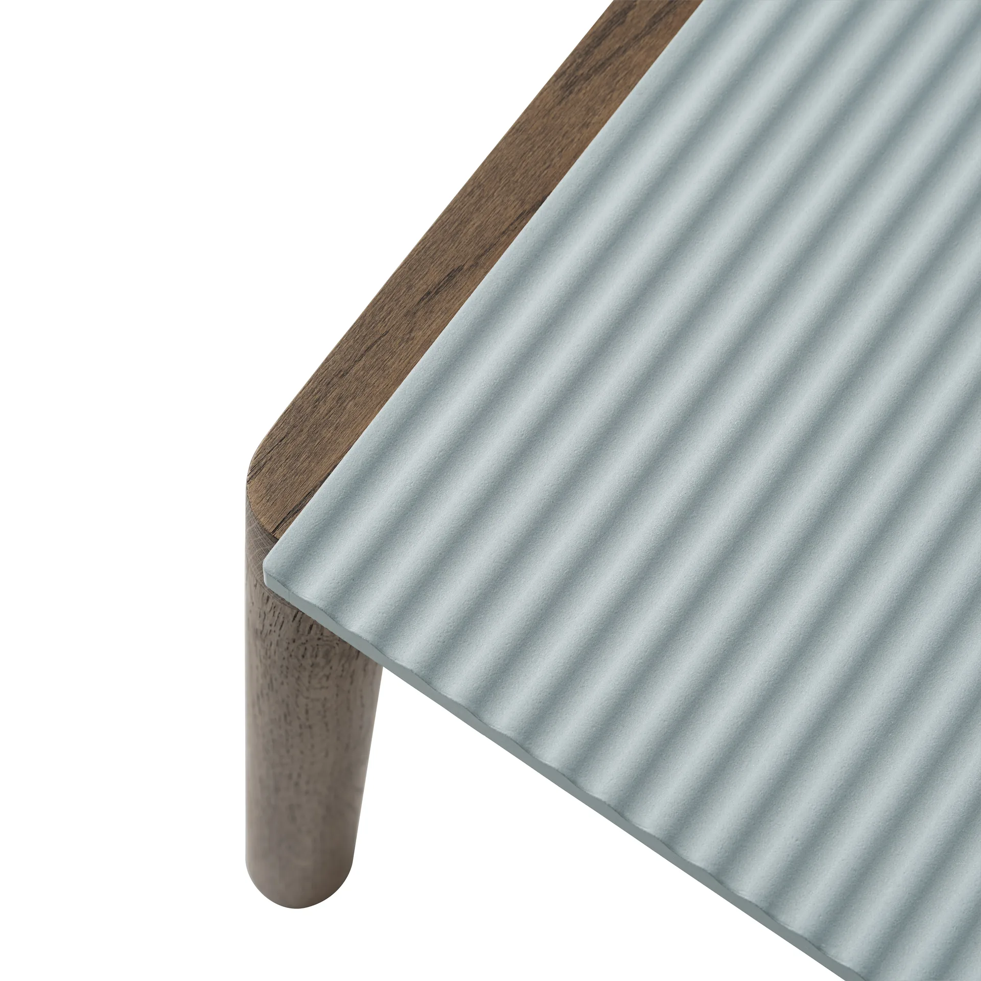 Couple 1 Wavy Beistelltisch 40 x 84 x 40cm, Pale blue-dark oiled oak Muuto