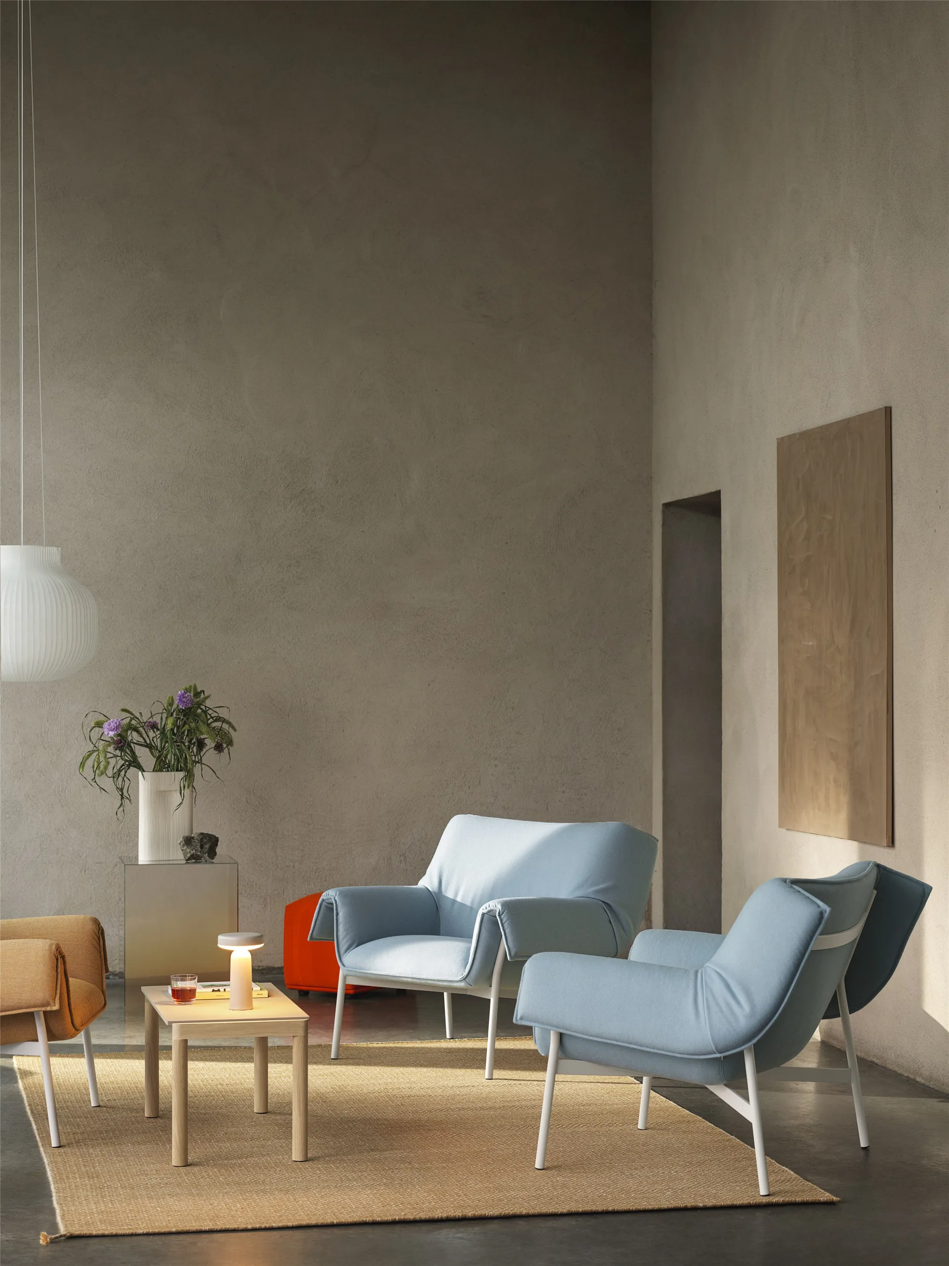 Couple 1 Wavy Beistelltisch 40 x 84 x 40cm, Sand-oak Muuto