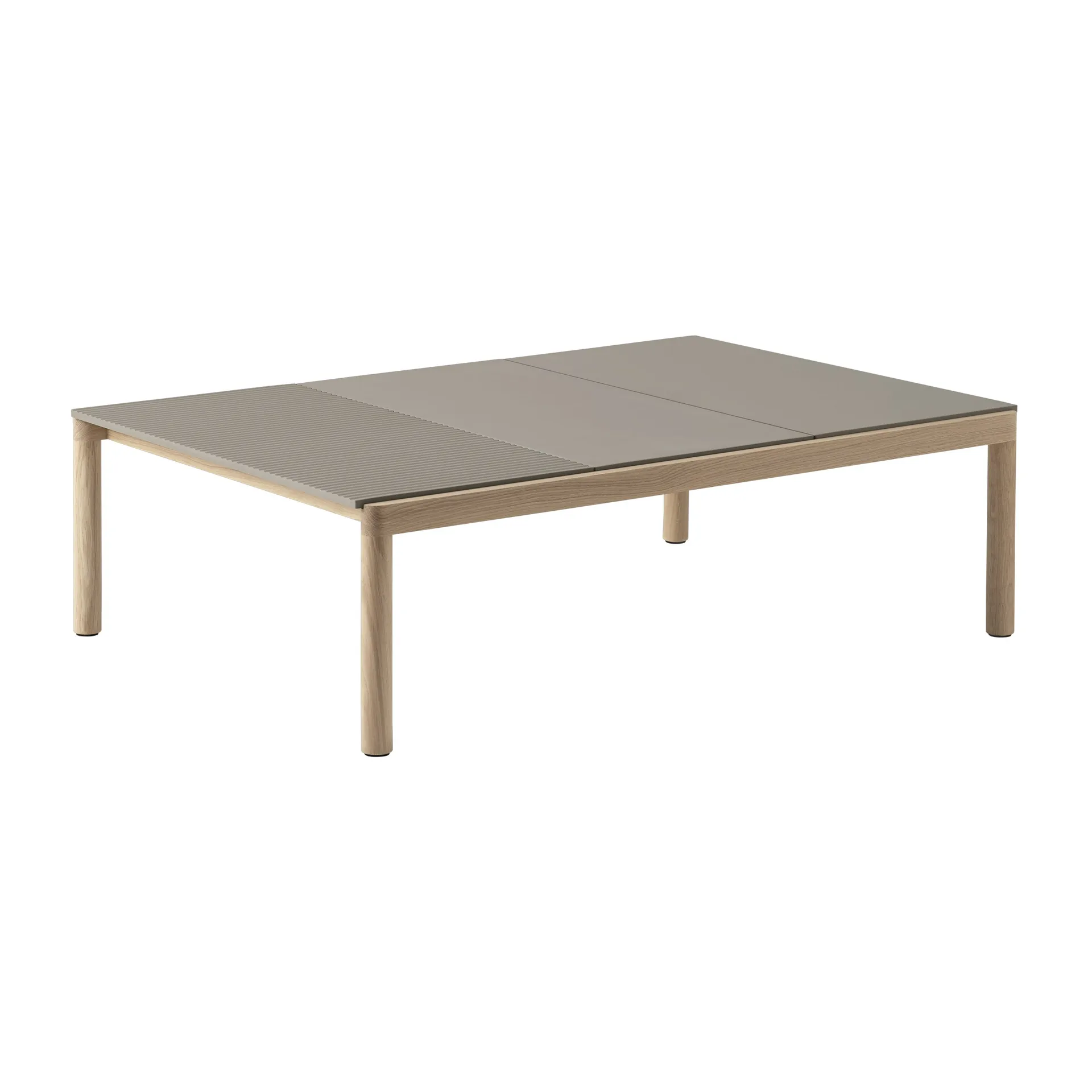 Couple 2 Plain-1 Wavy Beistelltisch 120 x 84 x 35cm, Taupe-oak Muuto