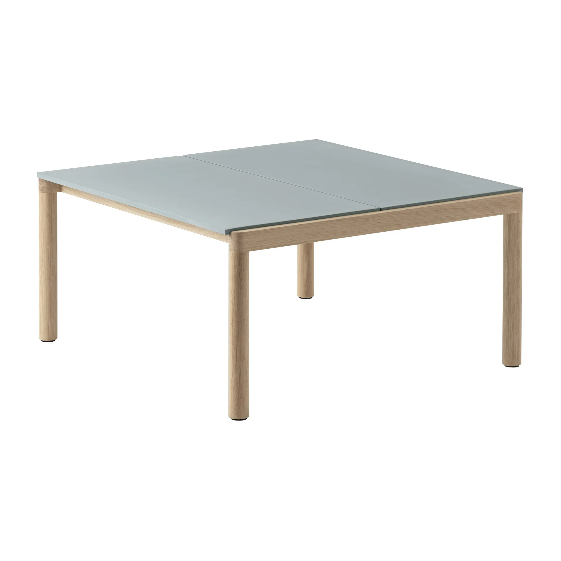 Couple 2 Plain Beistelltisch 80 x 84 x 40cm, Pale blue-oak Muuto