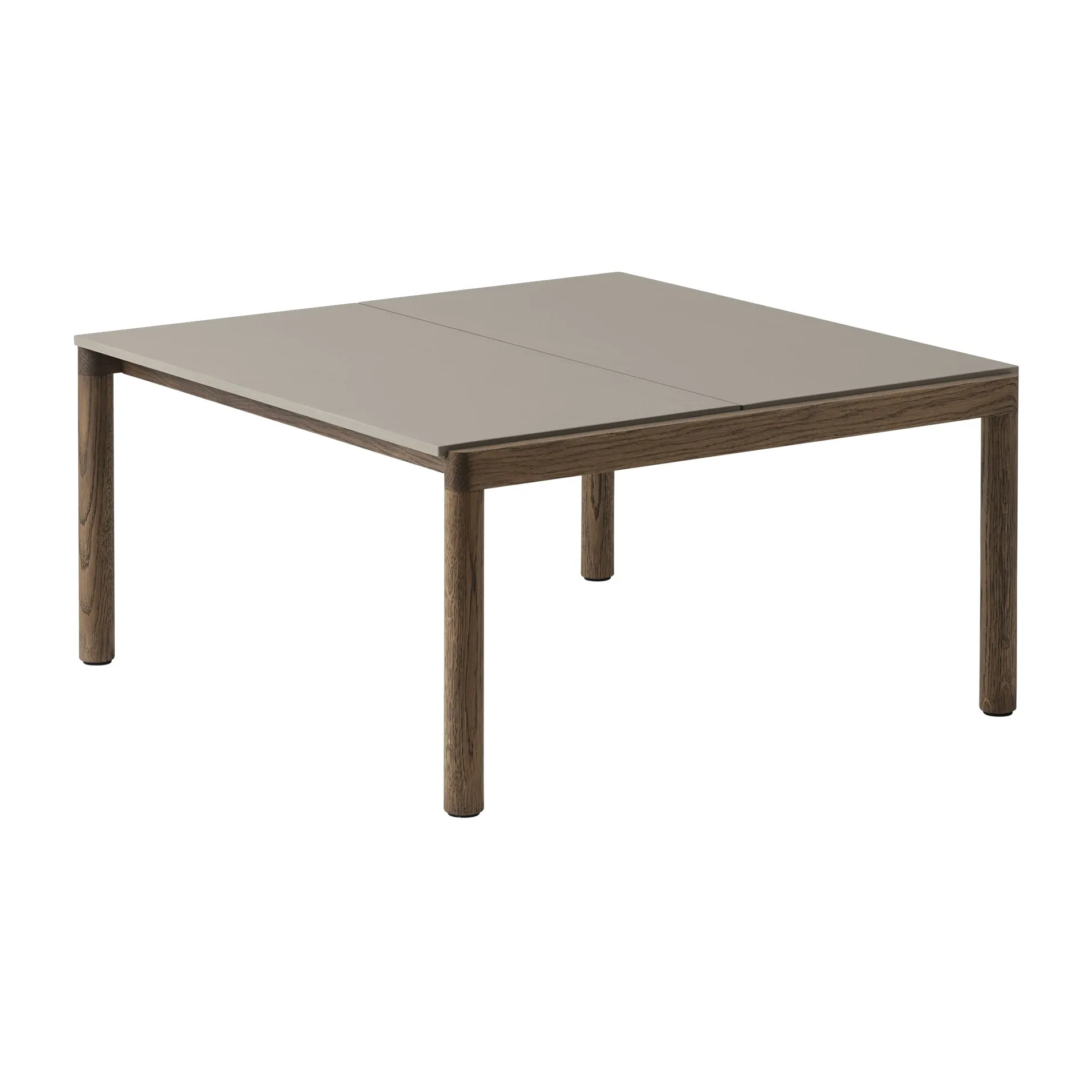 Couple 2 Plain Beistelltisch 80 x 84 x 40cm, Taupe-dark oiled oak Muuto