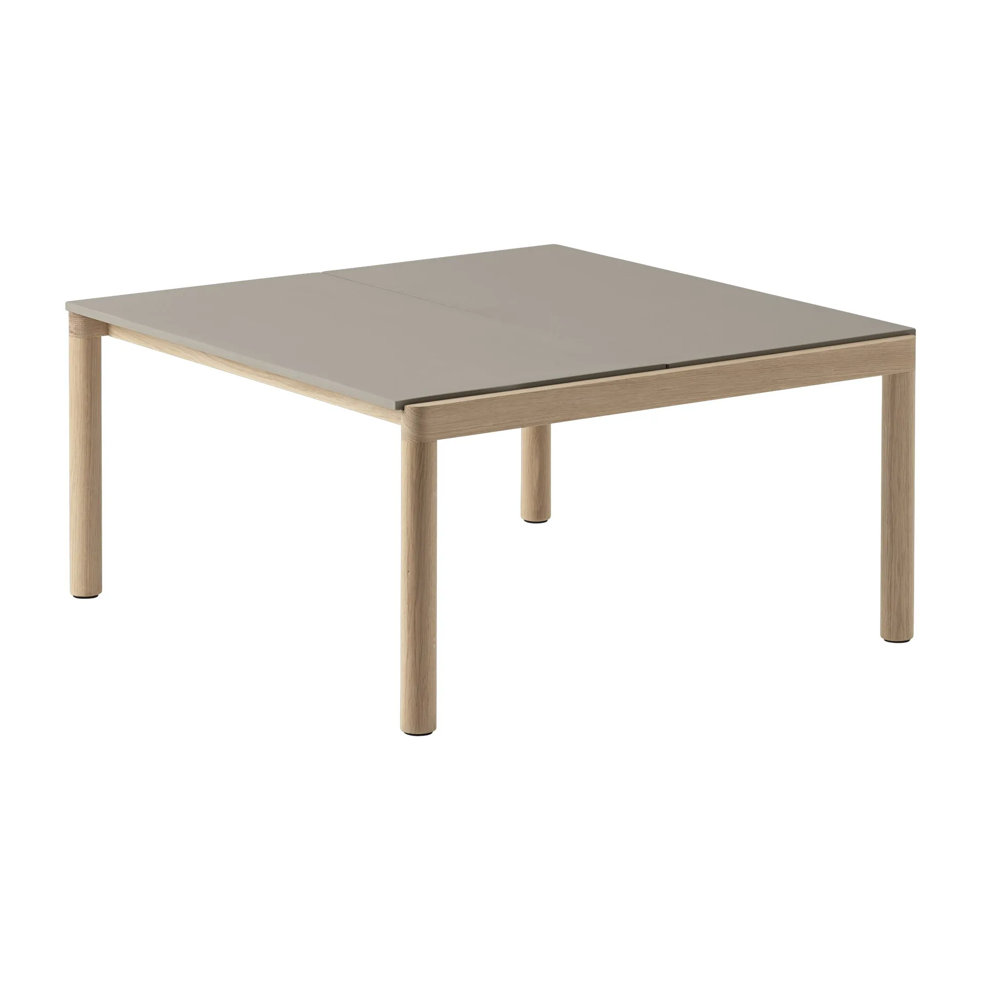 Couple 2 Plain Beistelltisch 80 x 84 x 40cm, Taupe-oak Muuto
