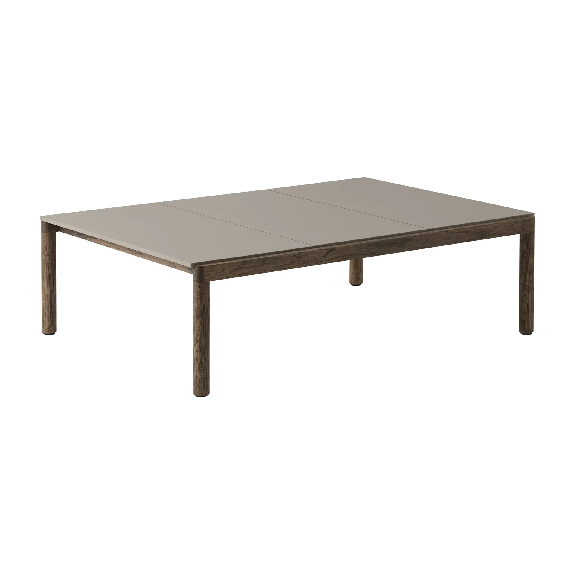 Couple 3 Plain Beistelltisch 120 x 84 x 35cm, Taupe-dark oiled oak Muuto