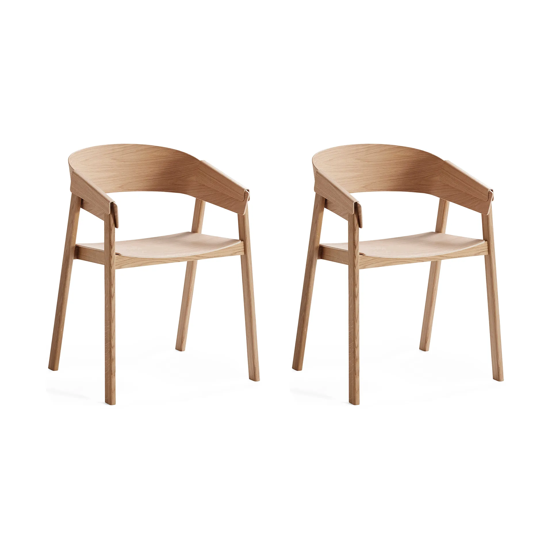 Cover armchair Armlehnstuhl, Eiche, 2er Pack Muuto