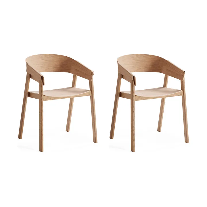 Cover armchair Armlehnstuhl, Eiche, 2er Pack - Muuto