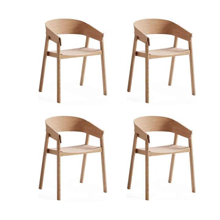 Cover armchair Armlehnstuhl, Eiche, 4er Pack - Muuto