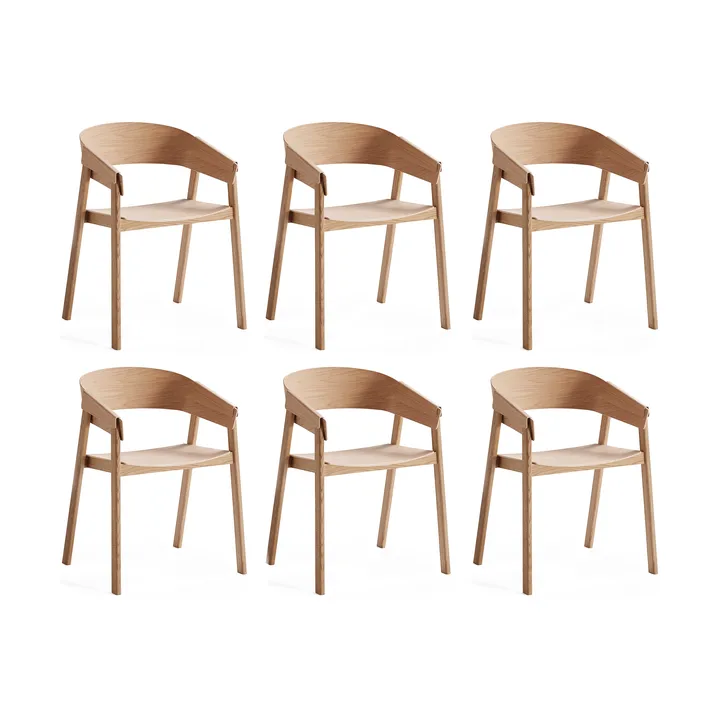 Cover armchair Armlehnstuhl, Eiche, 6er Pack - Muuto