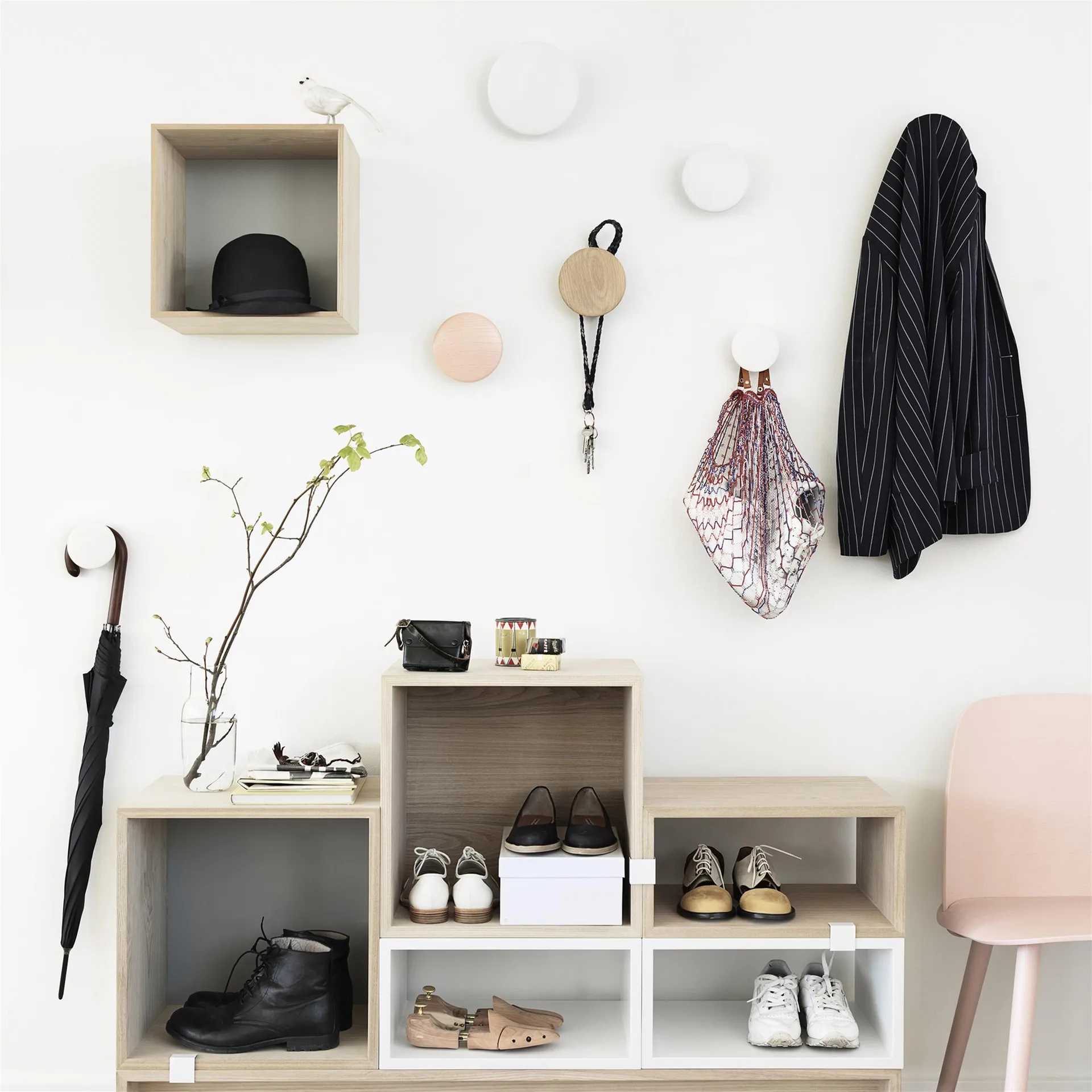 Dots Wandhaken 5er Set, Cremeweiß Muuto