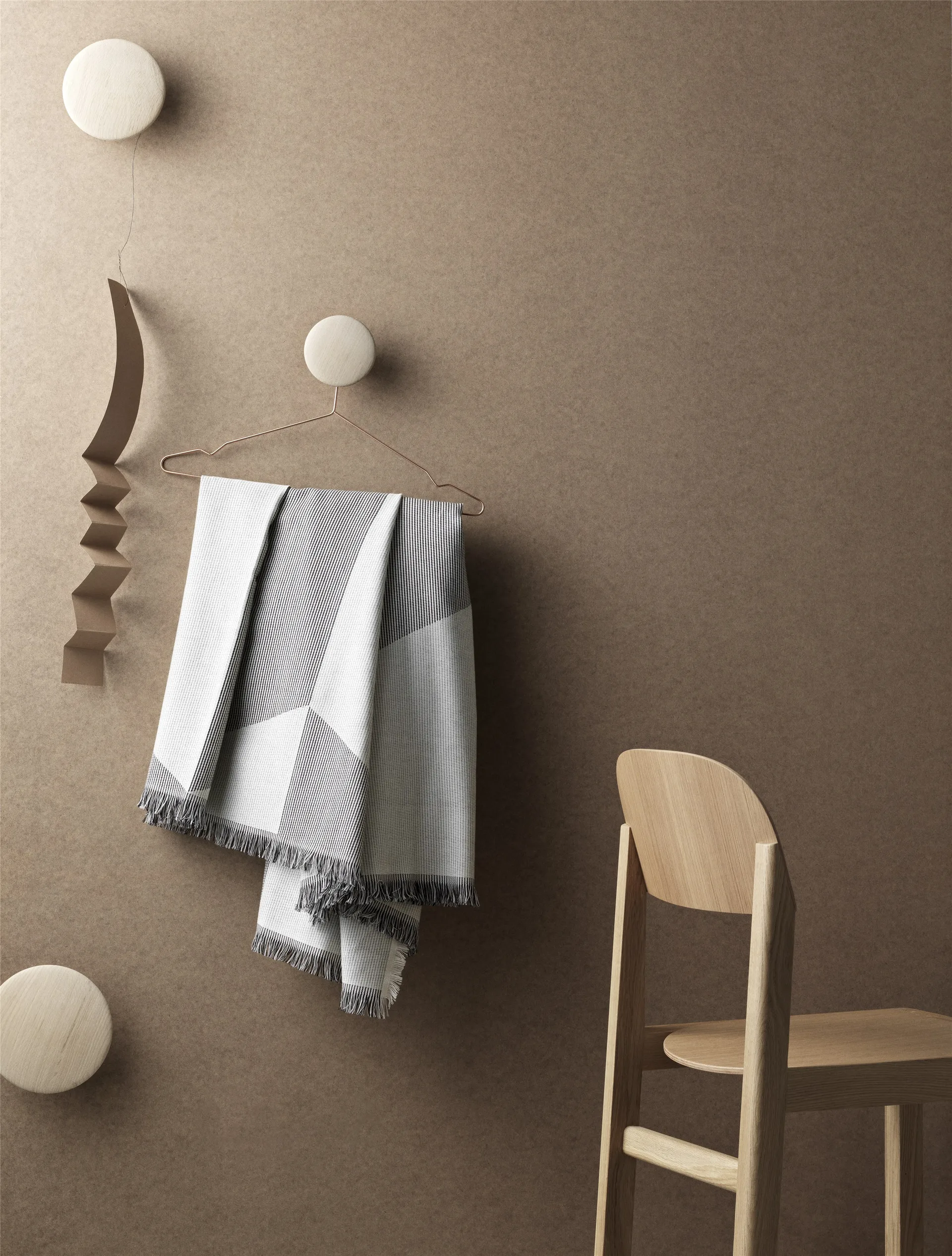 Dots Wandhaken 5er Set, Eiche natur Muuto